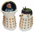 Imperial Emperor Davros and a destroyed Imperial Dalek from TV: Remembrance of the Daleks