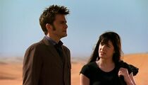 The Doctor and Lady Christina de Souza in the deserts of San Helios