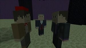 Ninth, Tenth and Eleventh Doctors Minecraft.jpg