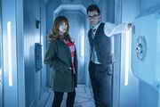 Donna and the Doctor explore the ship.