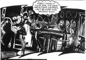 The Doctor hurries into the secondary control room. (COMIC: The Mutants [+]Loading...["The Mutants (comic story)"])