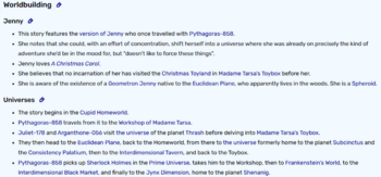 The "Worldbuilding" section over on the JE Wiki's page on The Time of the Toymaker.