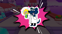 Sticker of a scientist dog.