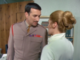 Liz tries to talk to the Brigadier.