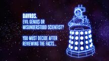 A visual of Davros in the TARDIS information system.