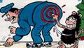 Gnasher paints a target on Slipper's posterior.jpg