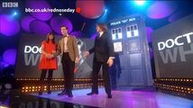 The Doctor with Claudia Winkleman and Jonathan Ross on stage.