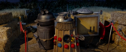 Several Dalek costumes in Farmageddon.