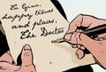 The Eleventh Doctor signs an autograph for a young Doctor Who fan. (COMIC: The Girl Who Loved Doctor Who [+]Loading...["The Girl Who Loved Doctor Who (comic story)"])