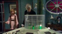 The Doctor works on the detached console in his lab. (TV: The Ambassadors of Death [+]Loading...["The Ambassadors of Death (TV story)"])