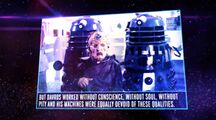 Visual of Davros and his first batch of Grey Daleks in the TARDIS information system.