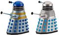 Daleks from TV: The Chase. The one on the left is a based on a prop borrowed from NOTVALID: Dr. Who and the Daleks and used in the story.