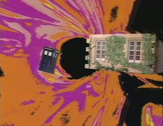 The unbroadcast 1979 version, showing Chronotis's TARDIS as a room