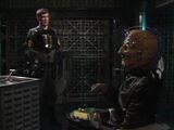 Davros argues with Lytton.