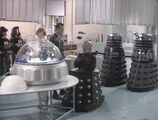 Wide shot as Davros learns that the Doctor is within his grasp.