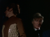 Liz loses sight of the Doctor in the dark and gets scared.