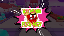 Sticker of an angry sentient pizza slice: "You Wanna Pizza Me?".